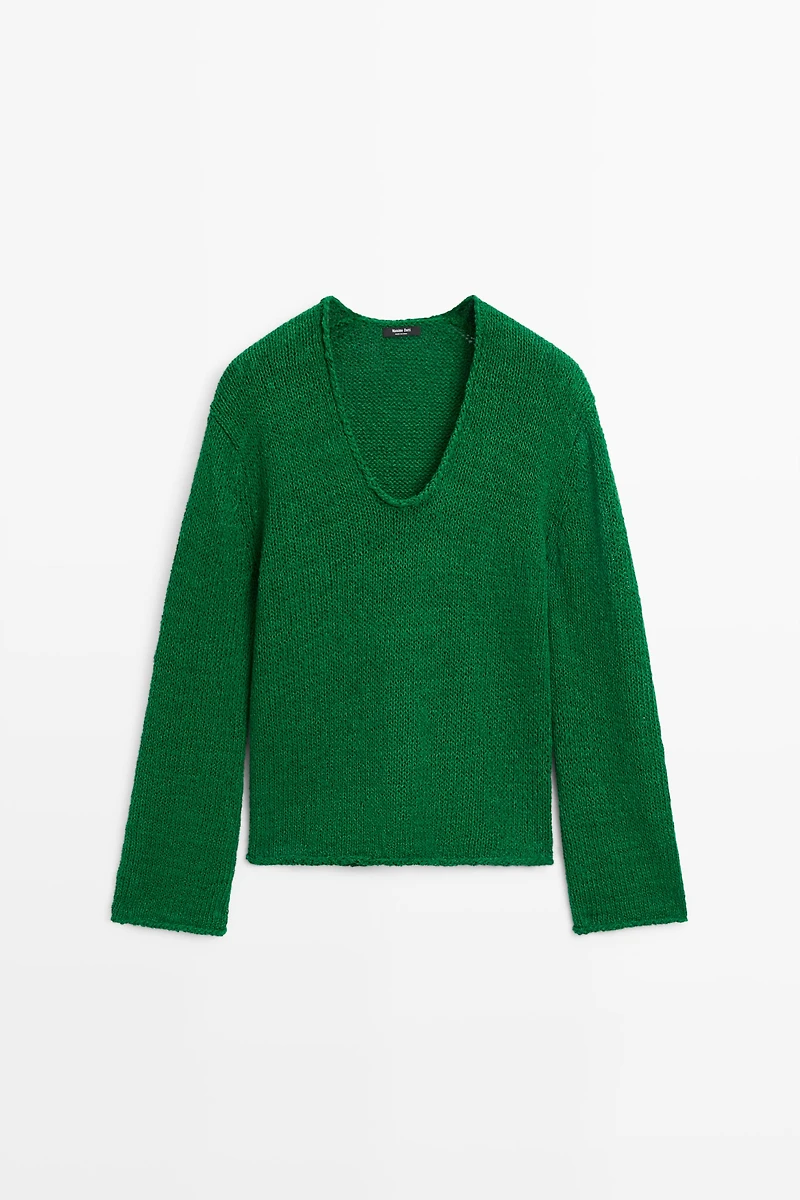Cotton-blend knit sweater