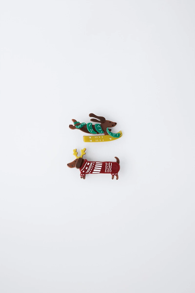 TWO-PACK OF REINDEER PUPPY CLIPS