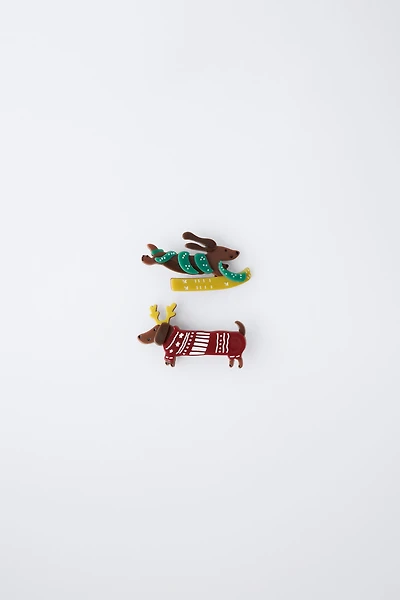 TWO-PACK OF REINDEER PUPPY CLIPS