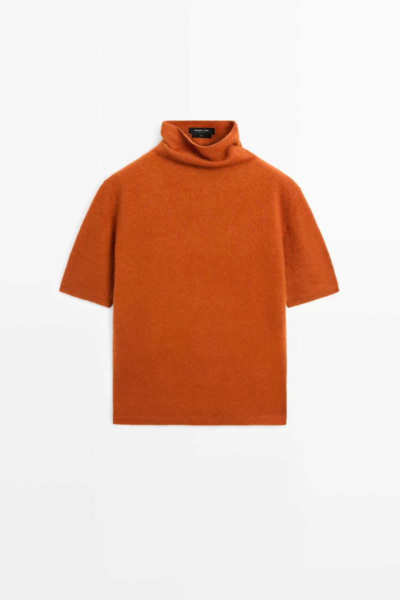 100% wool oversize short-sleeve knit sweater