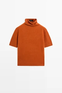 100% wool oversize short-sleeve knit sweater