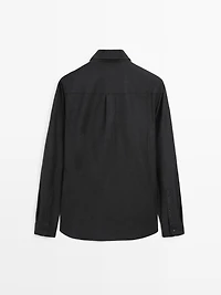 100% wool flannel overshirt
