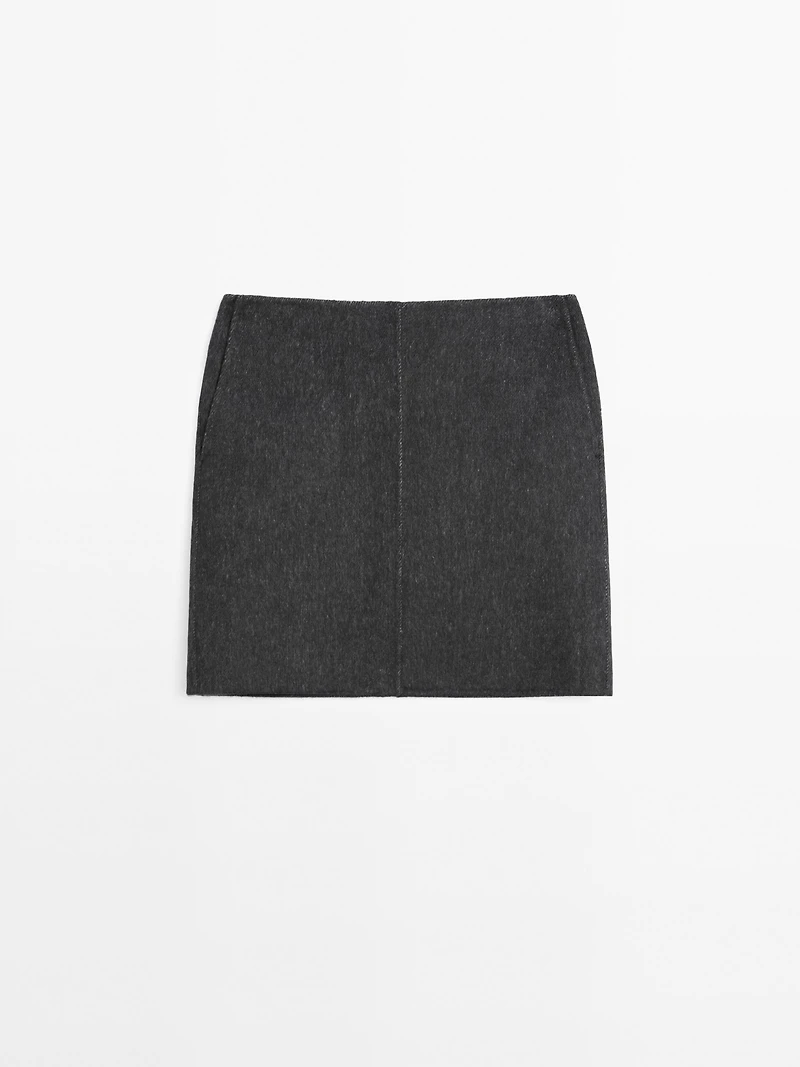 Short faux fur skirt