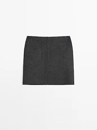 Short faux fur skirt
