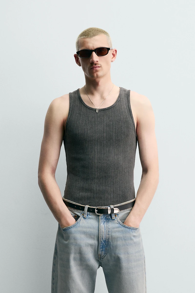 RIBBED KNIT TANK TOP