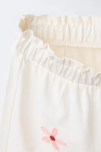 JUPE-CULOTTE À FLEURS BRODÉES