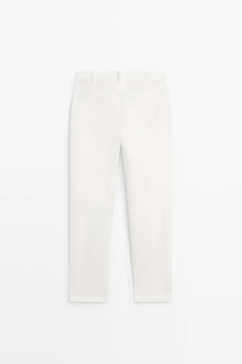 Pantalon straight lin et coton
