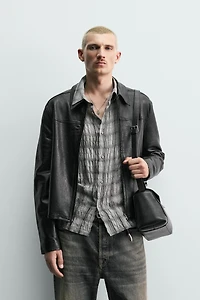 BLOUSON COURT EN CUIR
