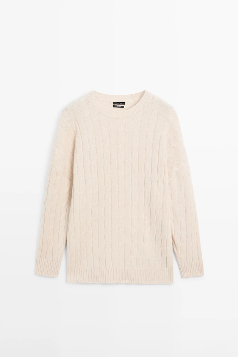 100% cashmere cable-knit sweater