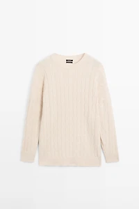 100% cashmere cable-knit sweater