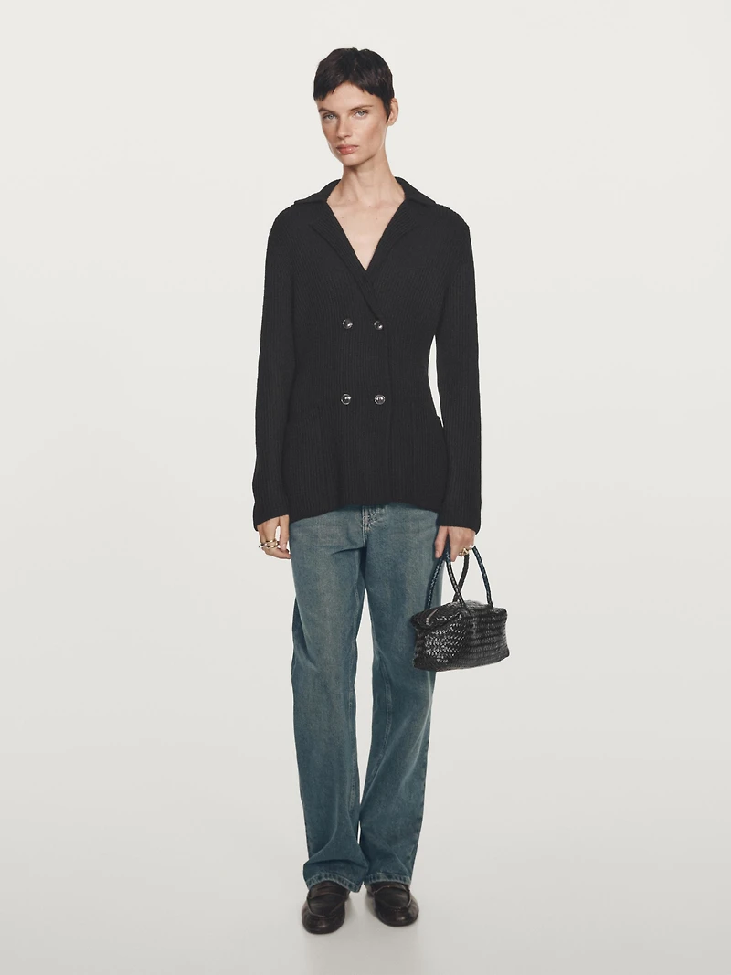Cardigan double boutonnage 100 % laine