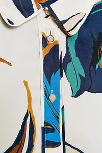 FLORAL PRINT SATIN SHIRT