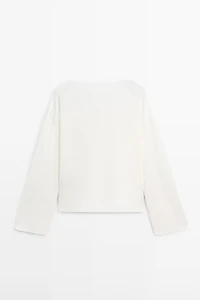 100% linen knit boat neck sweater