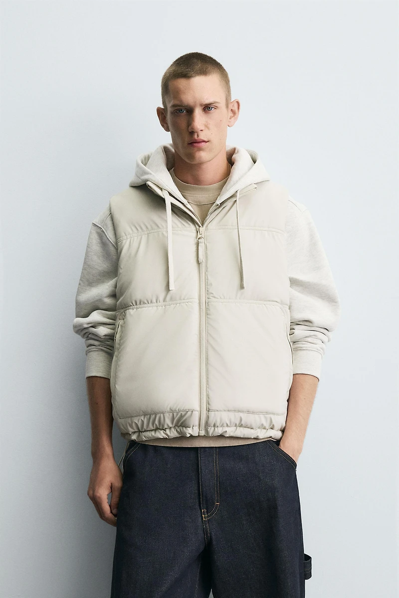 GILET SANS MANCHES MATELASSÉ EFFET GOMME