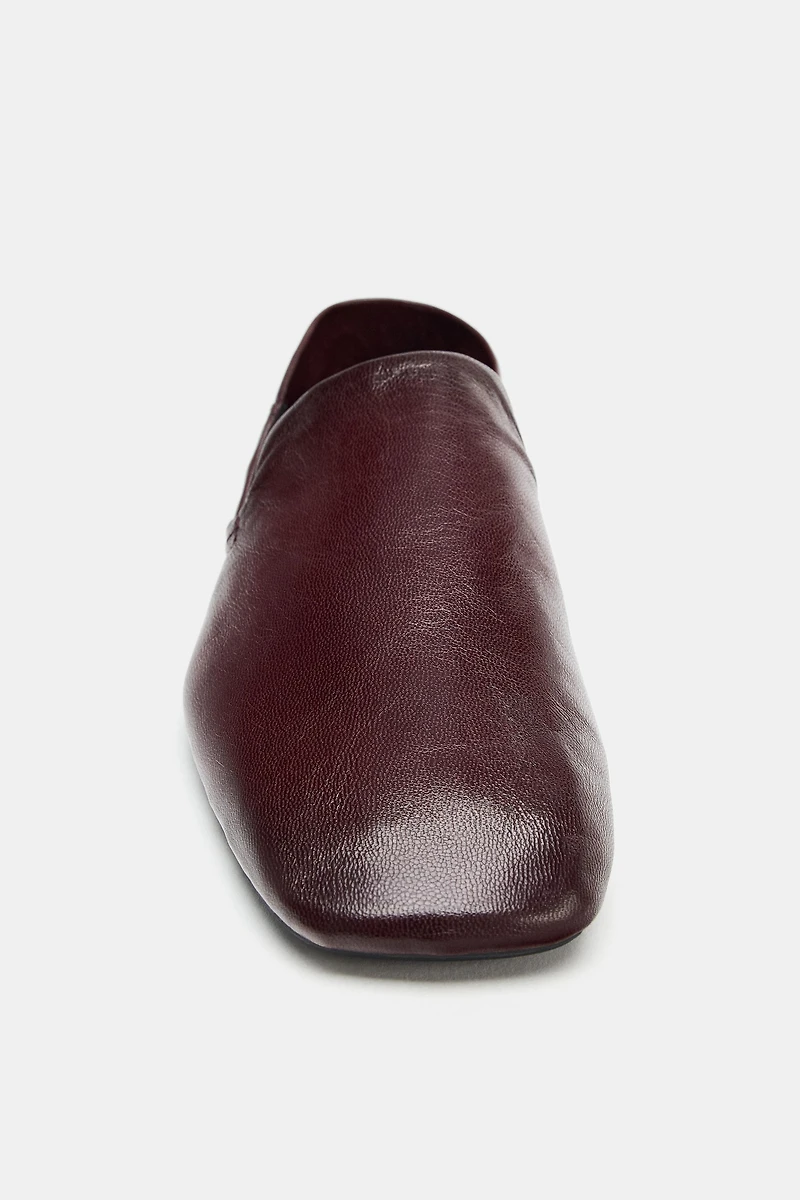 LEATHER LOAFERS WITH HIGH VAMP