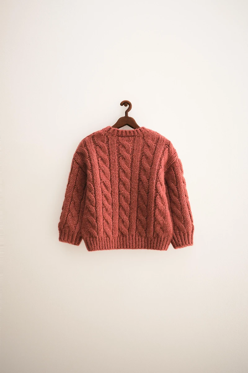 ZARA TIMELESS - PULL EN MAILLE À TORSADES AVEC LAINE