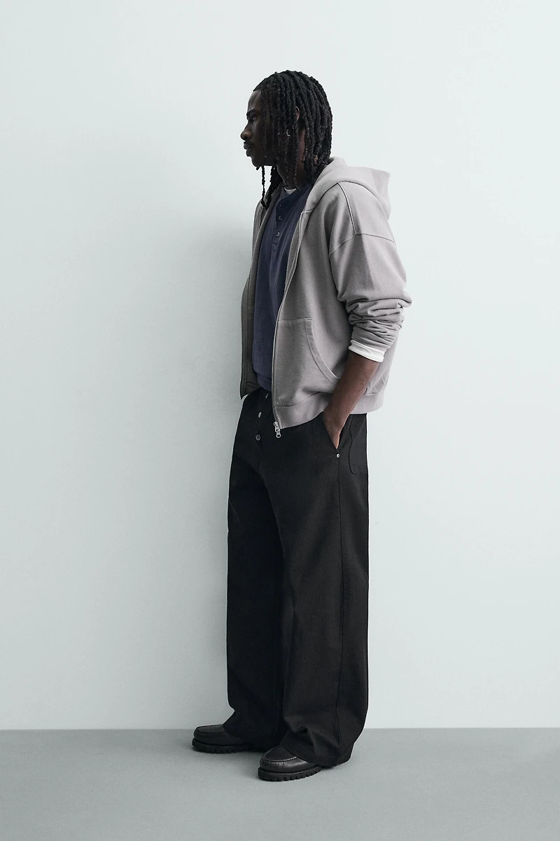 WIDE FIT PANTS WITH FIREMAN CLASP