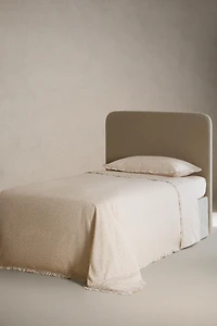 CHILDREN'S FLORAL RUFFLED FLAT SHEET