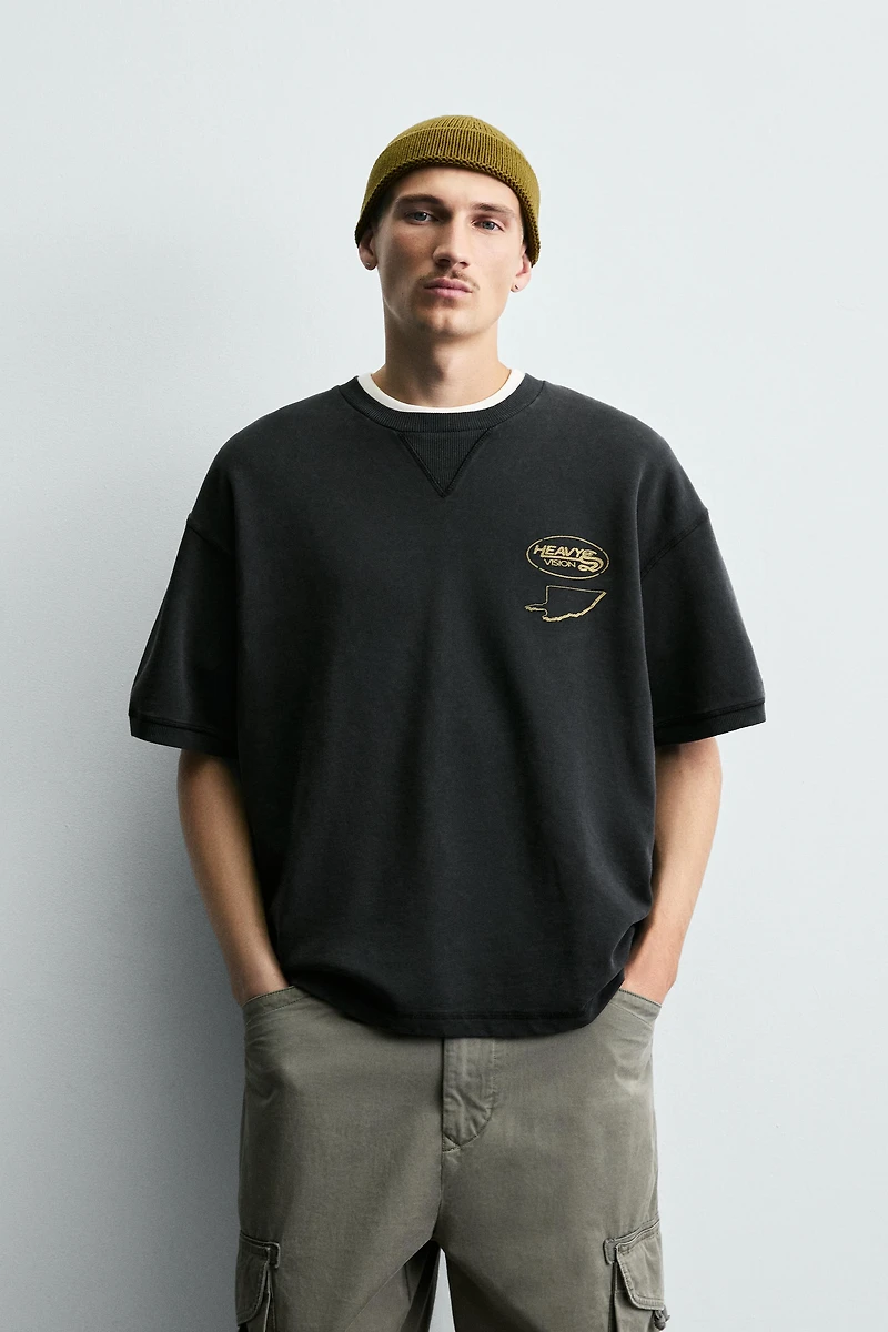 WASHED PRINTED GRAPHIC SWEATSHIRT