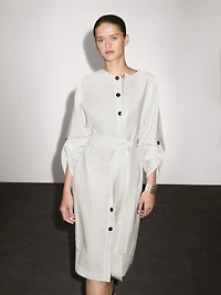 Shirt dress with contrast buttons