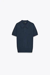 TOP POLO EN MAILLE À MANCHES COURTES