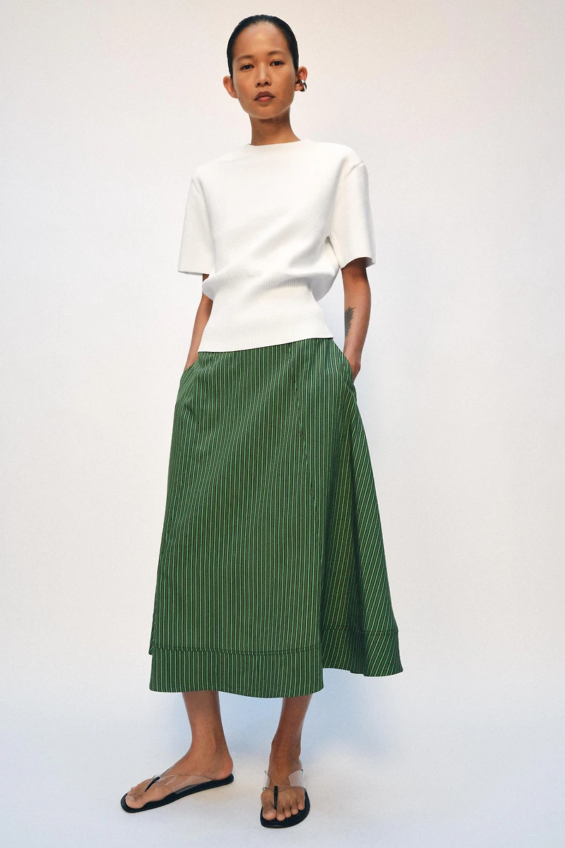 ZW COLLECTION STRIPED MIDI SKIRT