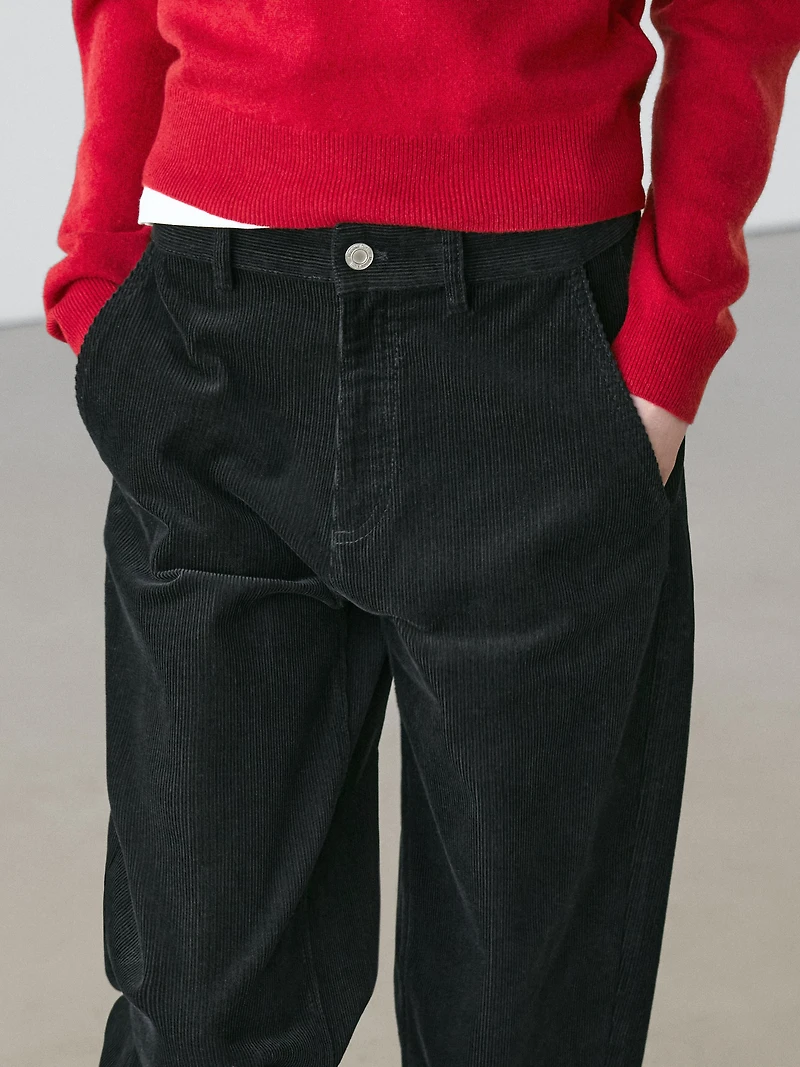 Barrel fit corduroy trousers