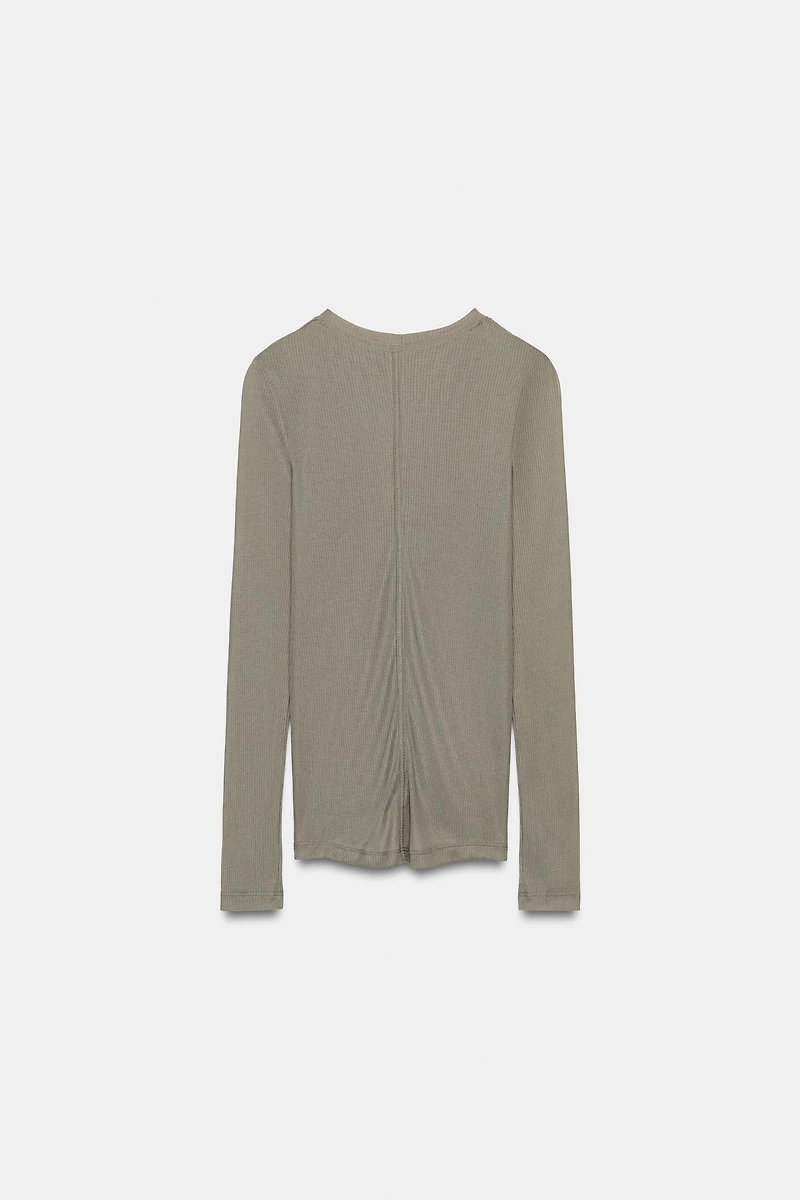 RIB V-NECK T-SHIRT