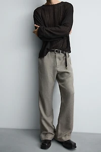 FLARE FIT STRUCTURED PANTS