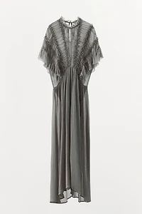 JEWELED KNOT TEXTURED DRESS
