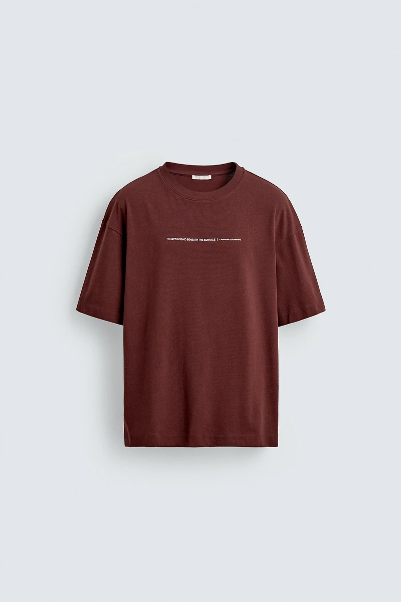 RELAXED FIT FLOCKED PRINT T-SHIRT