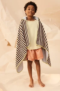 PONCHO SERVIETTE À RAYURES LISERÉS CONTRASTÉS ÉDITION LIMITÉE