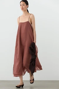 Robe midi fluide superposée