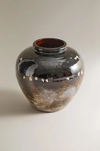 ENAMELLED STONEWARE VASE