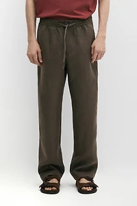 Pantalon chevrons 100 % lin