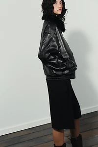 DETACHABLE FAUX FUR COLLAR JACKET