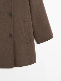 Wool blend double-breasted cropped coat