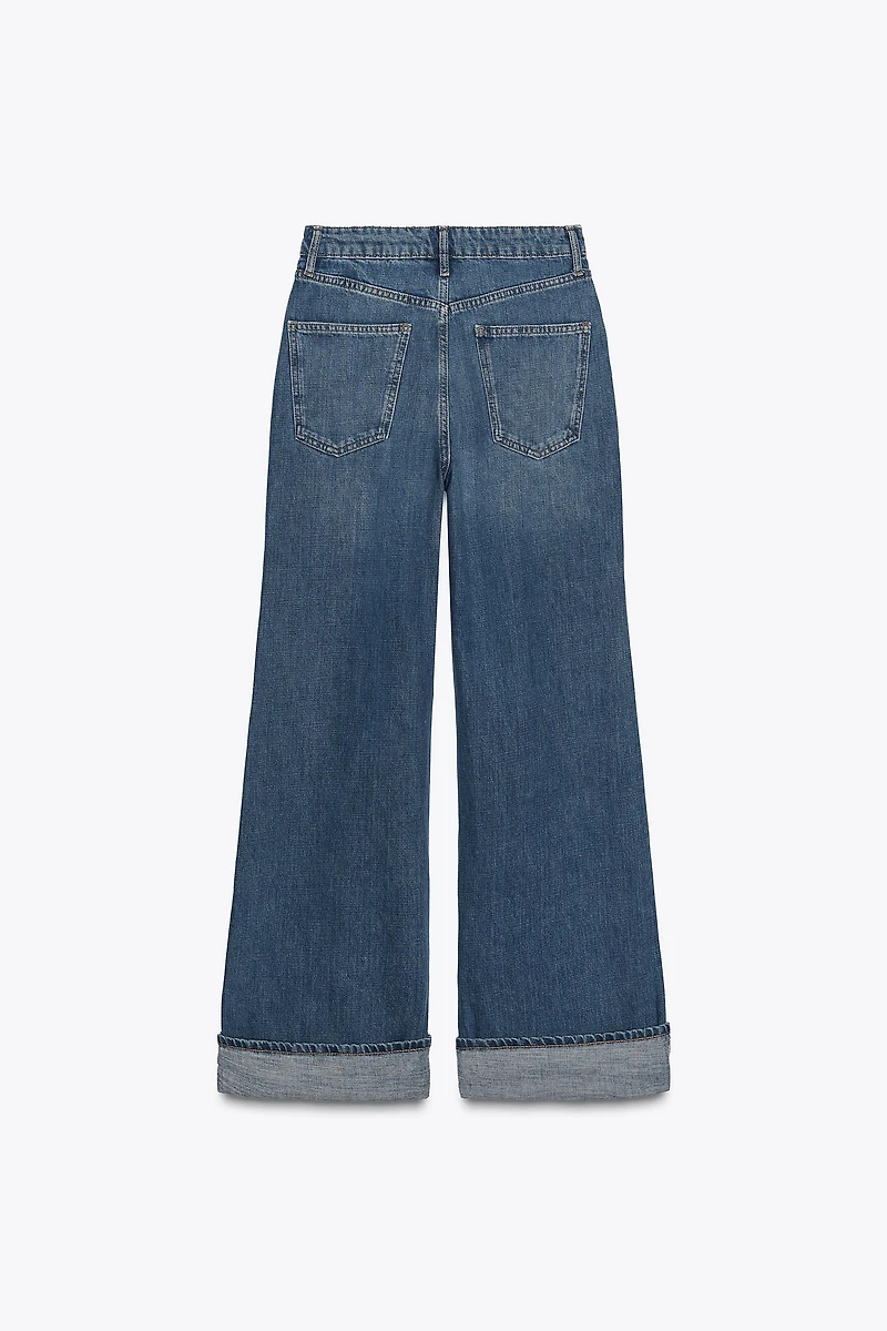 ZW COLLECTION MID-RISE TURN-UP HEM JEANS