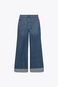 ZW COLLECTION MID-RISE TURN-UP HEM JEANS