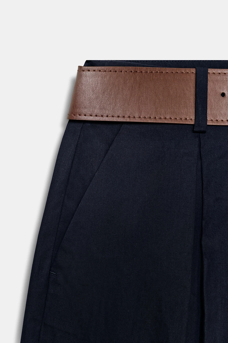 PANTALON JUPE-CULOTTE AVEC CEINTURE