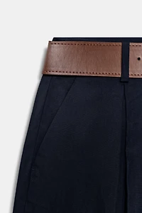 PANTALON JUPE-CULOTTE AVEC CEINTURE