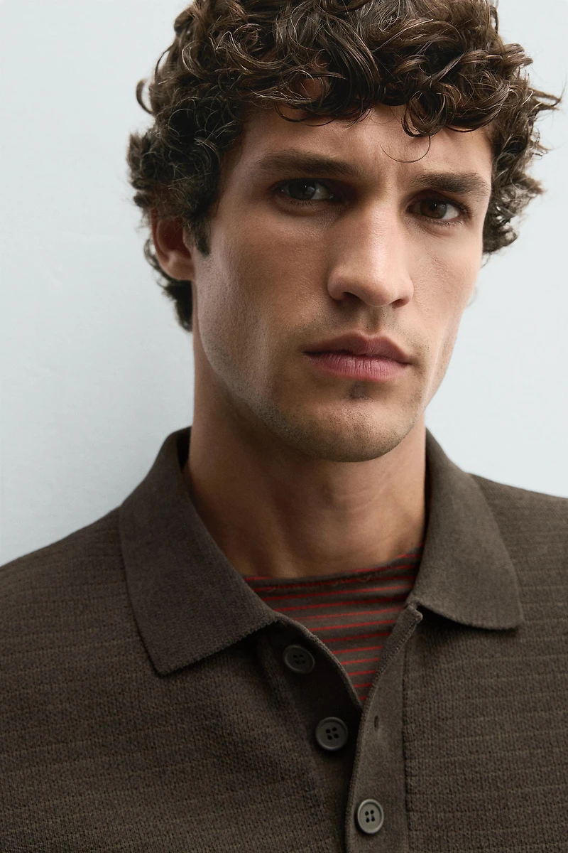 CHENILLE KNIT POLO SHIRT