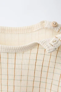 PLAID WAFFLE SHIRT AND BERMUDA SET