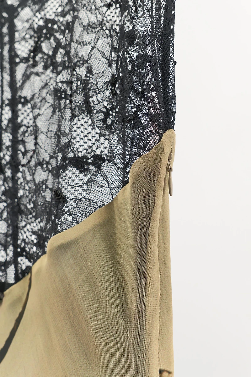 ROBE IMPRIMÉE DENTELLE FANTAISIE