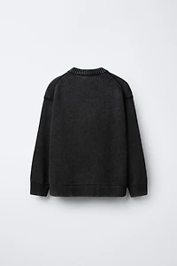 ACID WASH KNIT SWEATER
