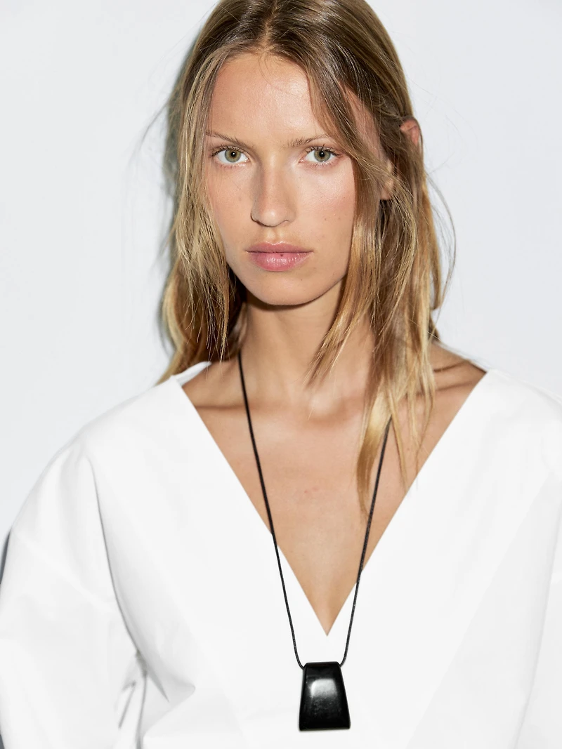 Blouse cache-cœur 100 % coton