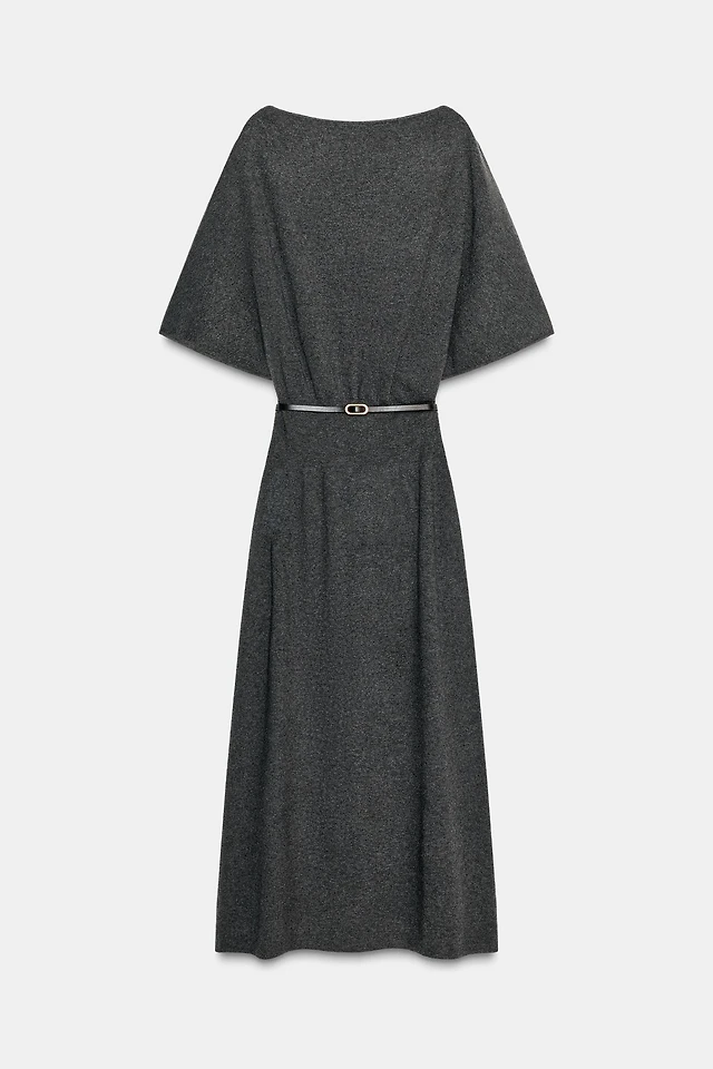 Zara BELTED KNIT MIDI DRESS | Place Rosemre