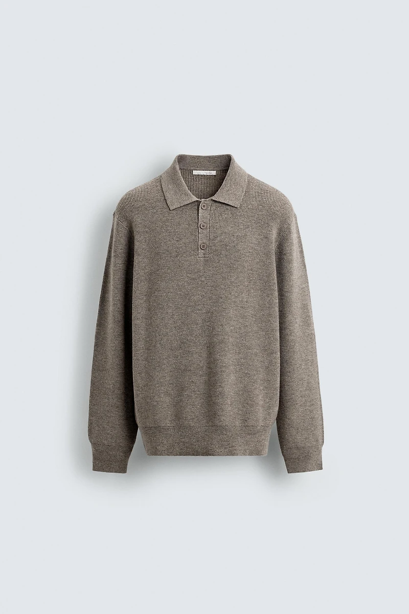 KNIT POLO SHIRT WITH WOOL