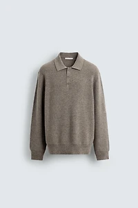 KNIT POLO SHIRT WITH WOOL