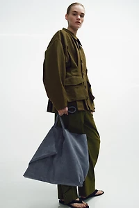 SAC MAXI SHOPPER EN CROÛTE DE CUIR